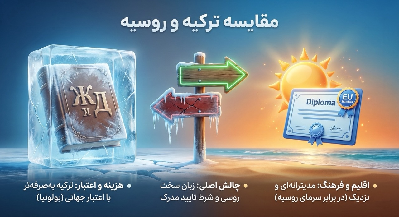 مقایسه تحصیل در ترکیه و روسیه